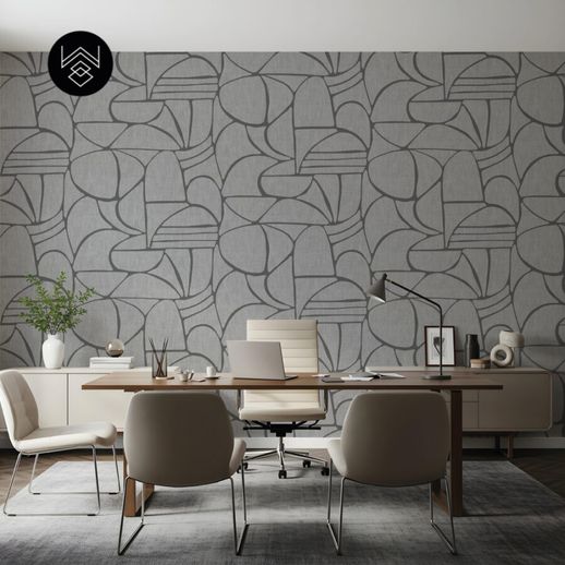 טפט יוטה גיאומטרי אפור