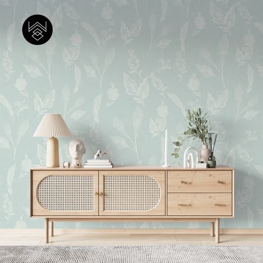 טפט פלאורס פאטרן ליין כחול