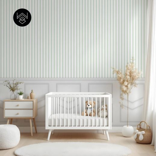 טפט פסים פשתן ירוק