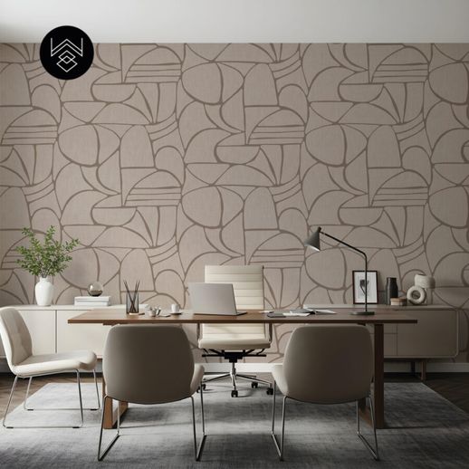 טפט יוטה גיאומטרי בז