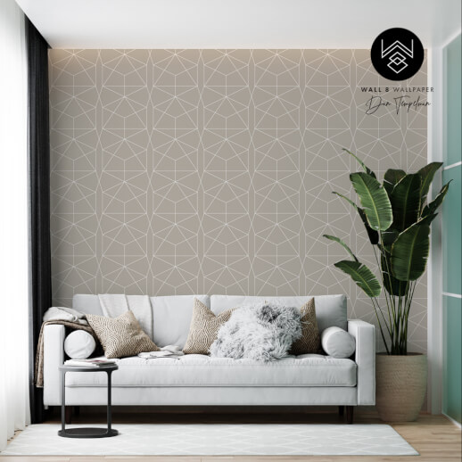 טפט גיאומטריק ליין מוקה