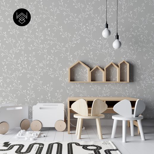 טפט ענפים קסומים אפור