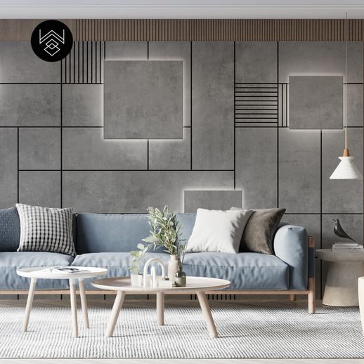 טפט בטון מרובעים תלת מימד 1