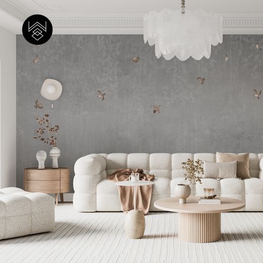 טפט בראנץ ברדס 3 אפור