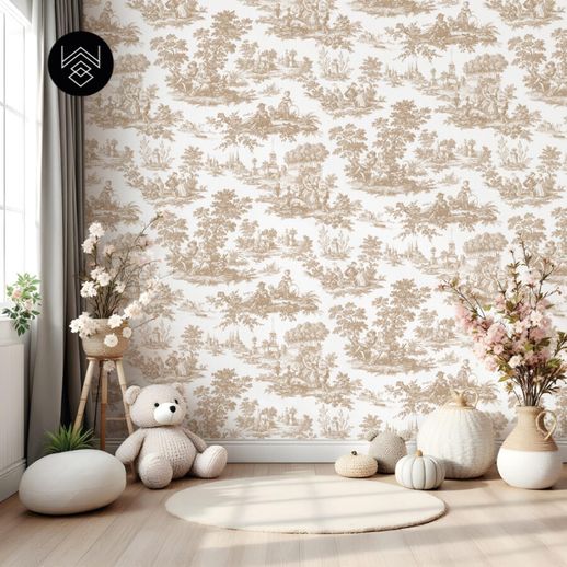 טפט ויקטוריה פאטרן חום