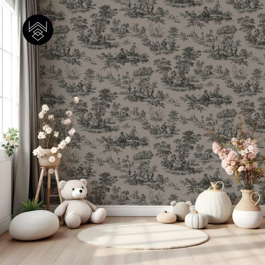 טפט ויקטוריה פאטרן שחור