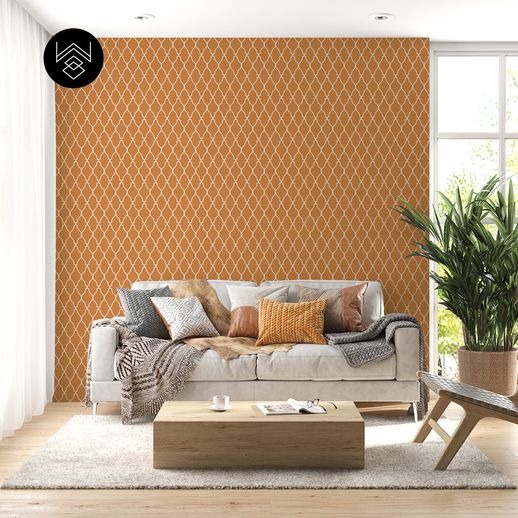 טפט מדליונים אוריינטלי טרקוטה