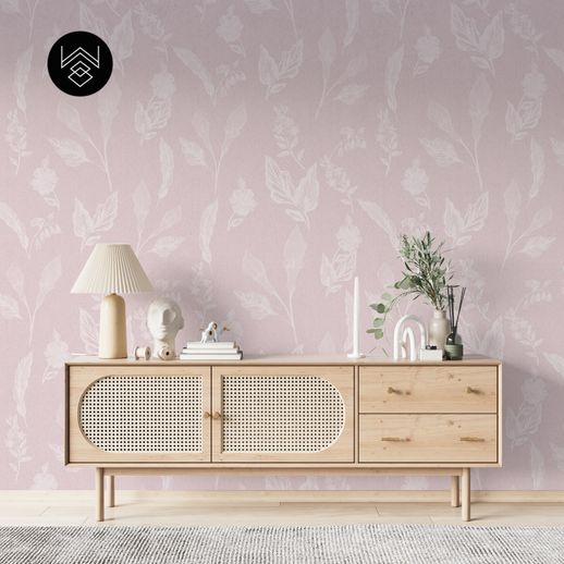 טפט פלאורס פאטרן ליין ורוד