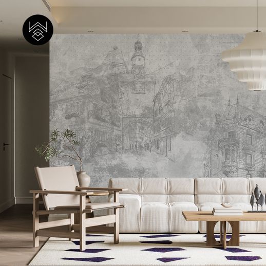 טפט מודרן סיטי 3 אפור