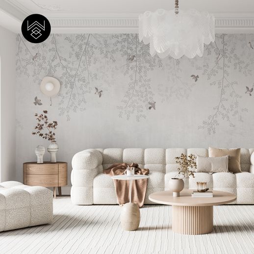 טפט בראנץ ברדס 4 לבן