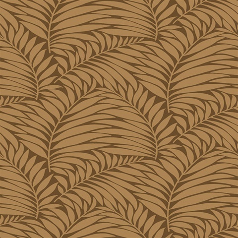 טפט עלים חום עם ברק בזהב