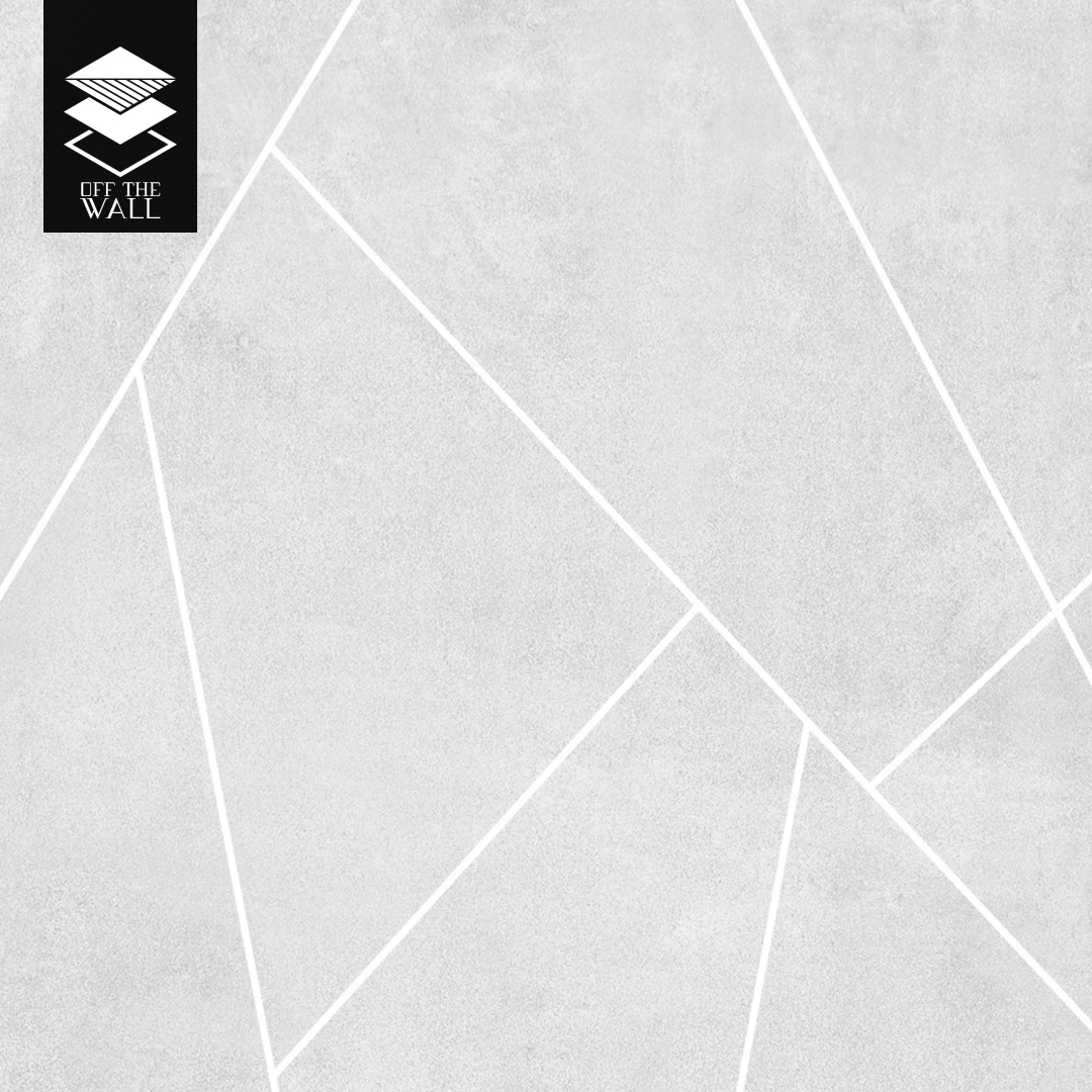 טפט בטון גיאומטרי משופשף קווים לבנים