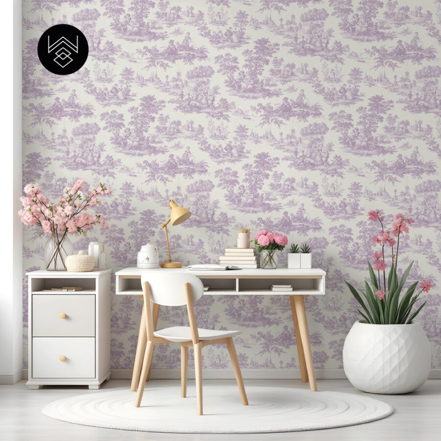 טפט ויקטוריה פאטרן סגול