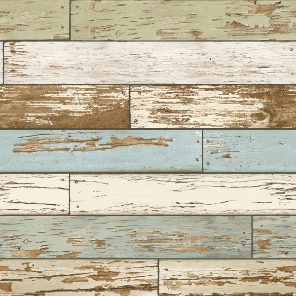 טפט קורות עץ טורקיז ירוק חום