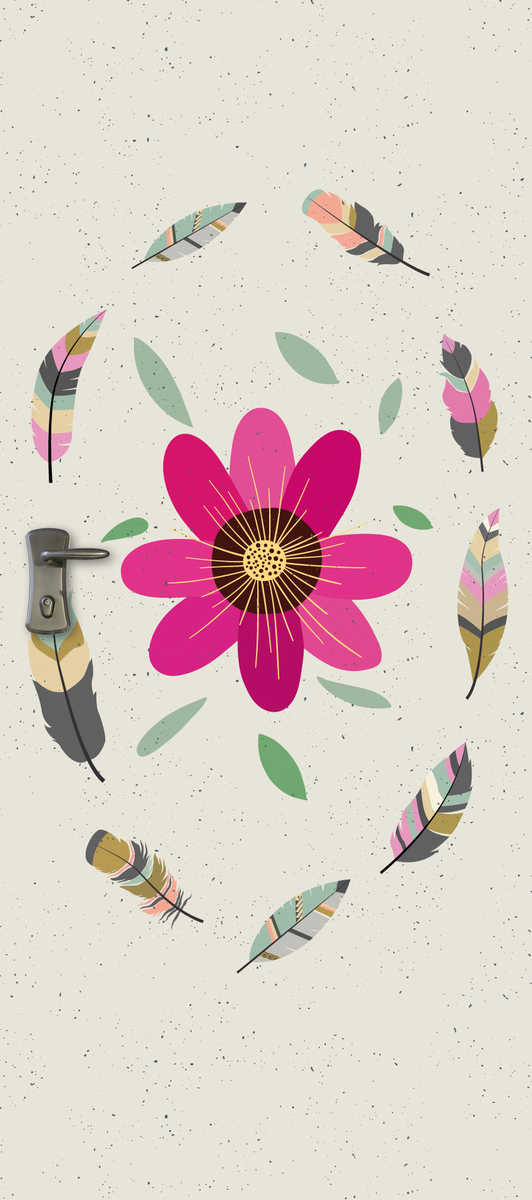 טפט לדלת פרחוני אורבני