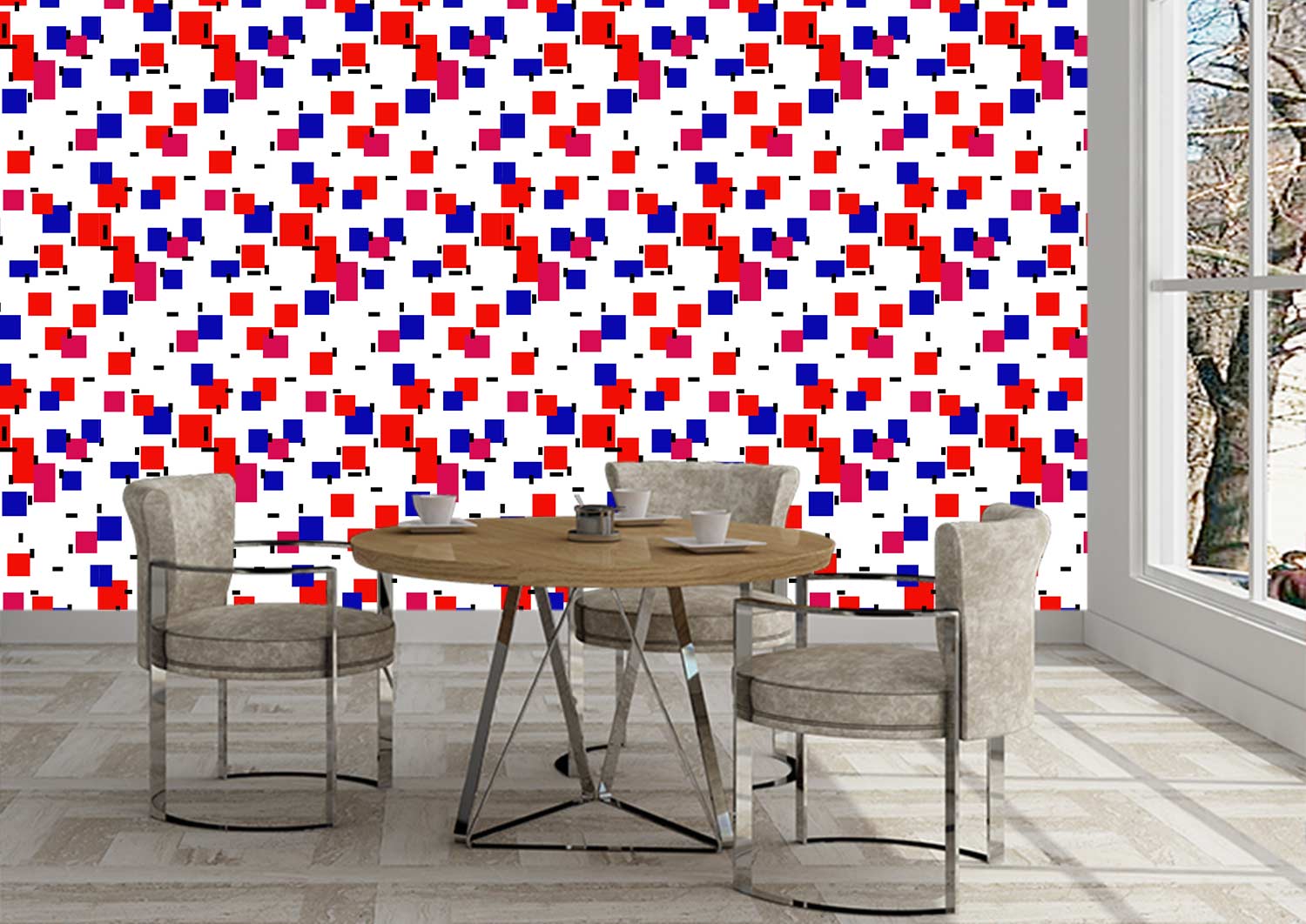 טפט Piet Mondrian Pattern 8