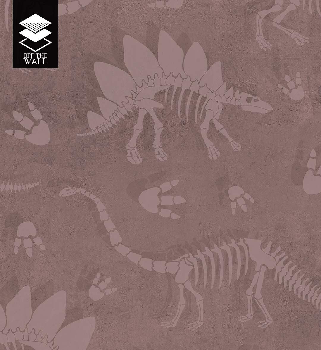 טפט מאובני דינוזאורים בורדו