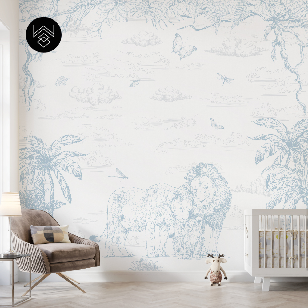 טפט מילאן אריות כחול