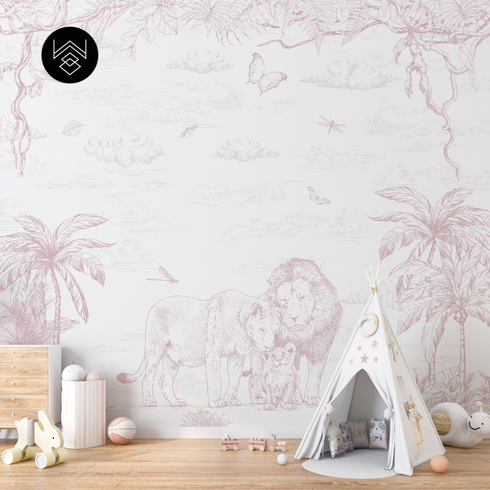 טפט מילאן אריות ורוד מעושן