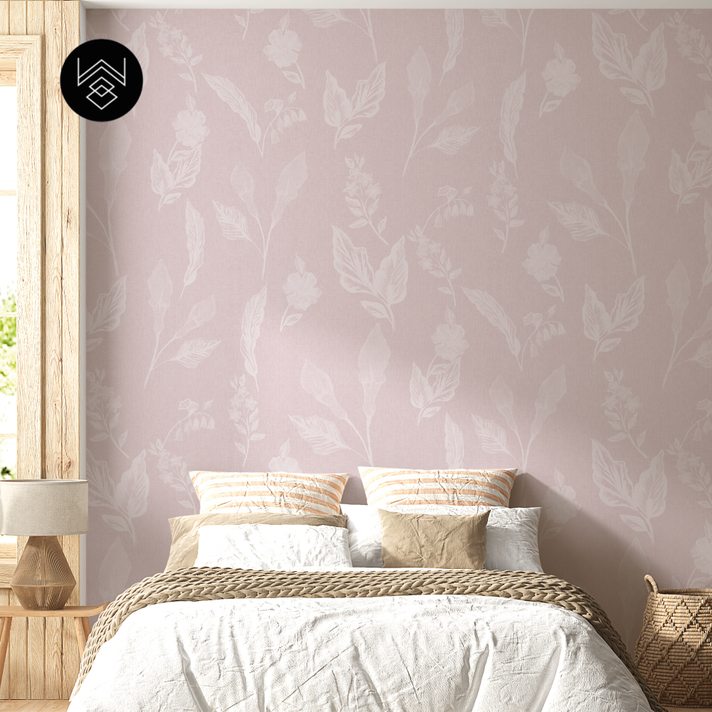 טפט פלאורס פאטרן ליין ורוד