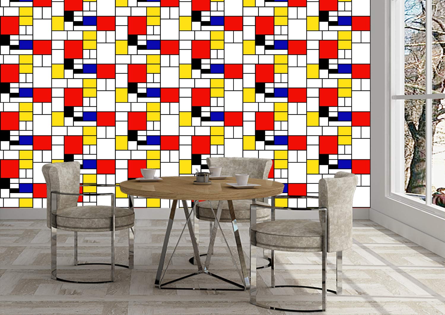 טפט Piet Mondrian Pattern 2