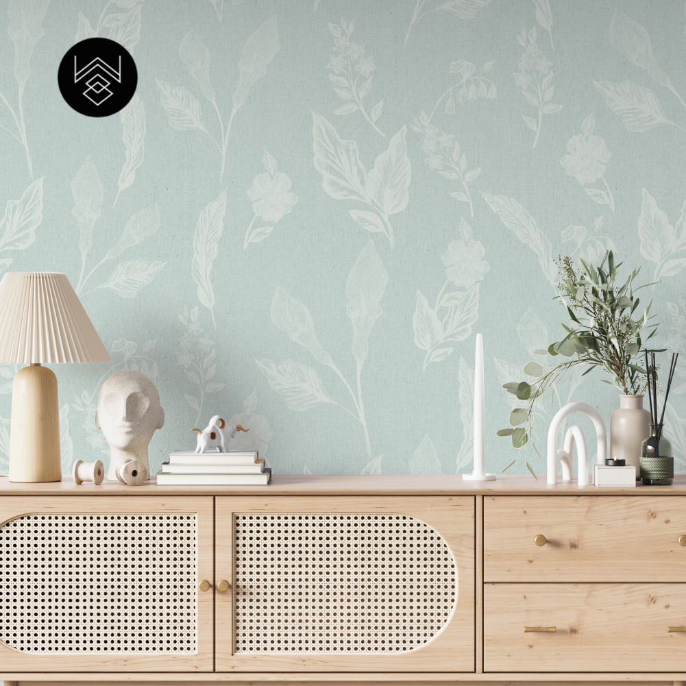 טפט פלאורס פאטרן ליין כחול