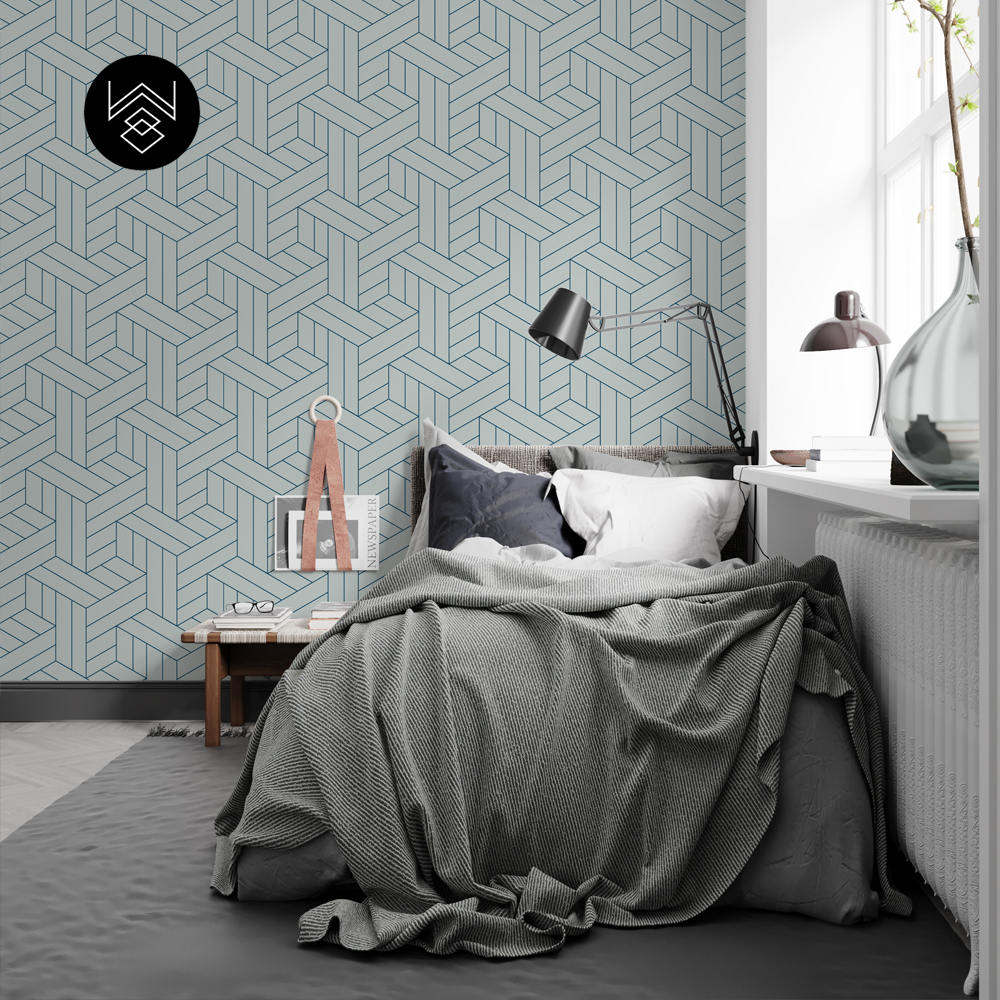 טפט גיאומטרי בלו