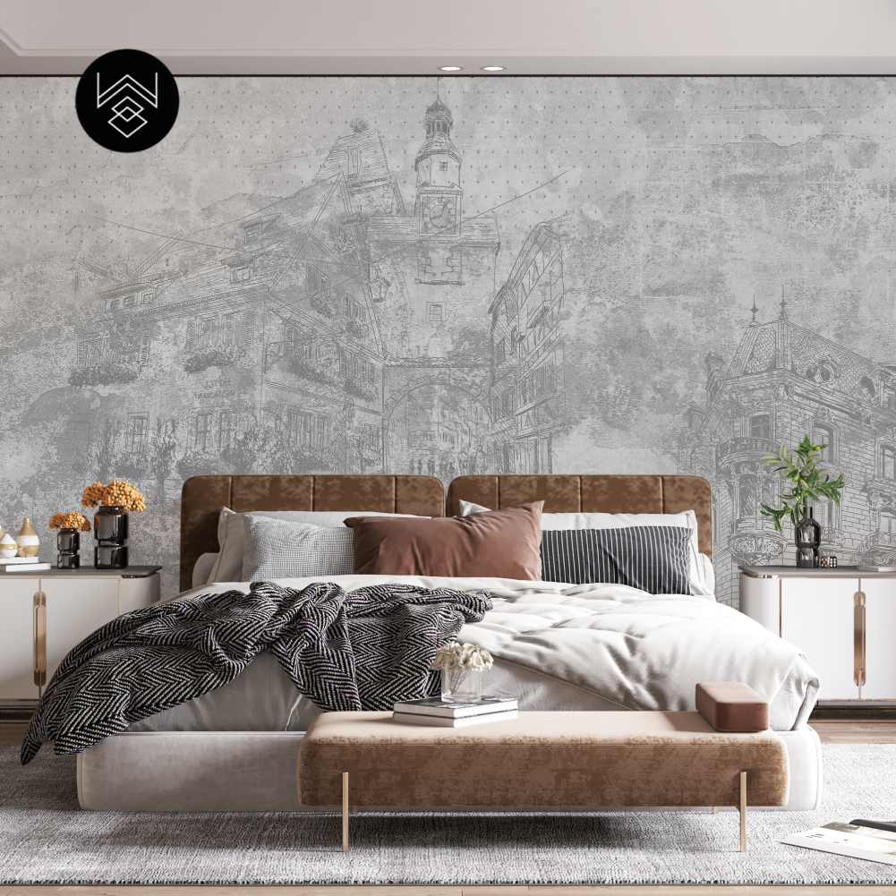 טפט מודרן סיטי 3 אפור