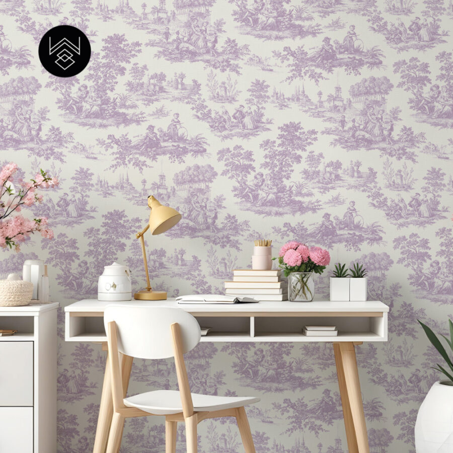 טפט ויקטוריה פאטרן סגול