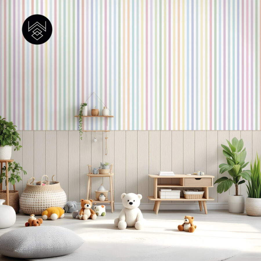 טפט פסים פשתן צבעוני