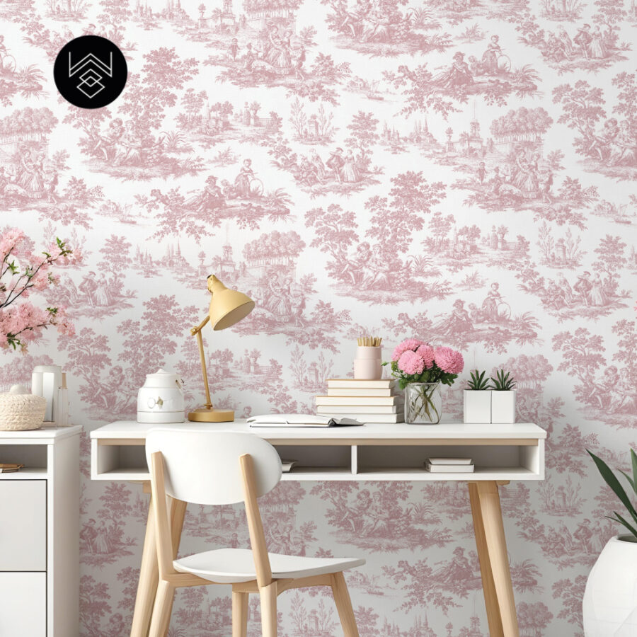 טפט ויקטוריה פאטרן ורוד