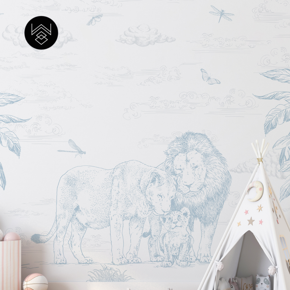 טפט מילאן אריות כחול