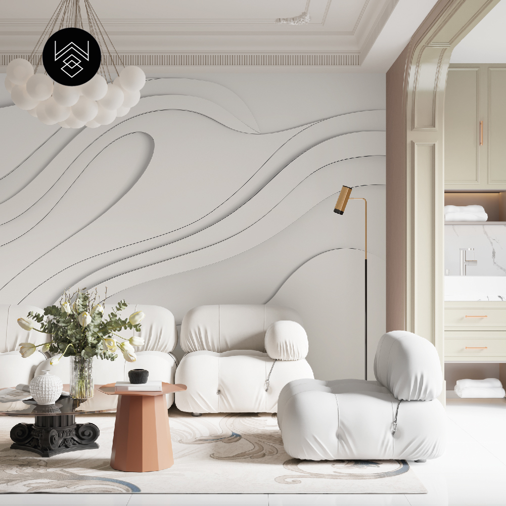 טפט בוהו פיינט ביג לבן