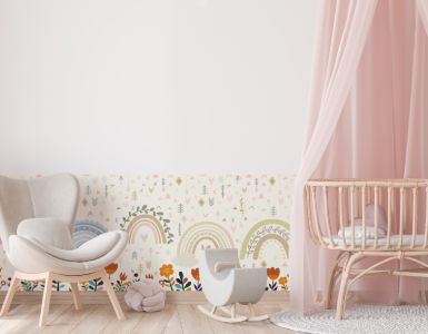 טפט בורדר לחדר ילדים קשת סגנון בוהו. מתאים להדבקה על קיר. מידות גובה 1 מטר רוחב 3.5 מחיר ליחידה