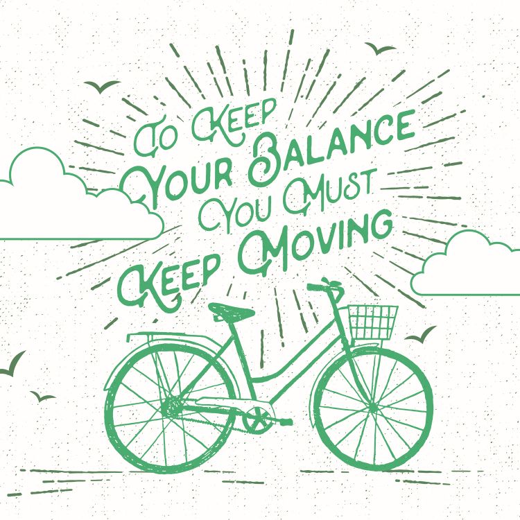 טפט רישום אופניים עם עצה טובה לחיים