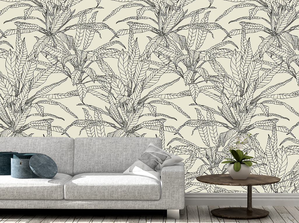 טפט Floral Outline