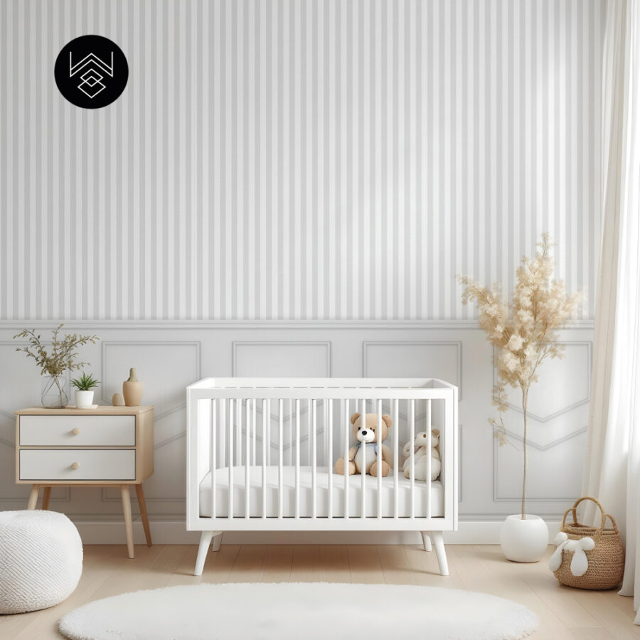 טפט פסים פשתן אפור