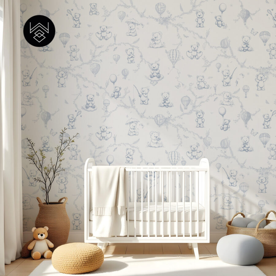 טפט מילאן דובונים כחול אפור 2
