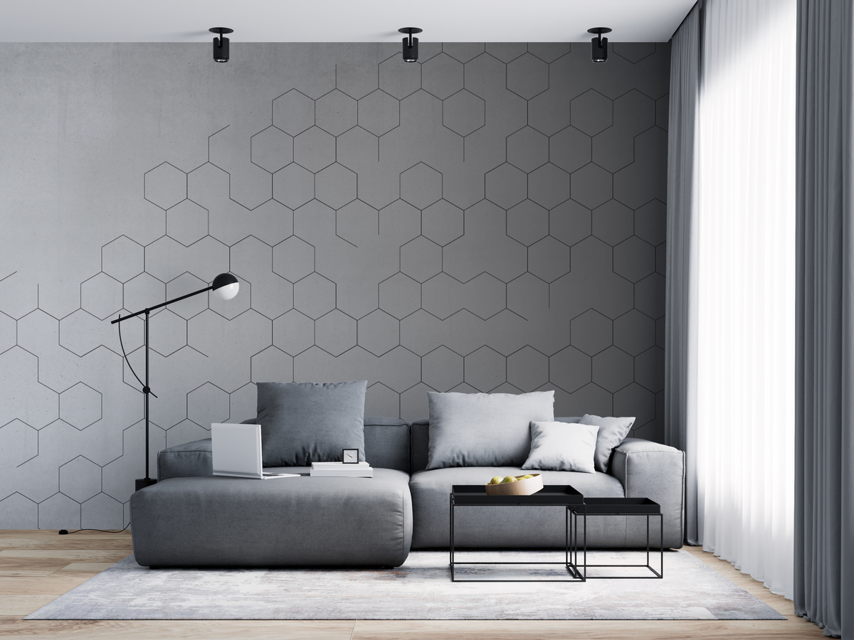 טפט משושים מינימליסטי גרדיאנט