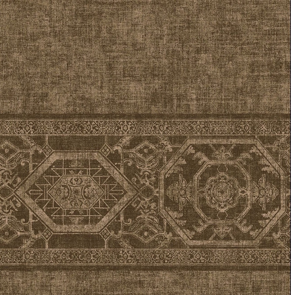 טפט פסים רחבים אוריינטלי חום זהב