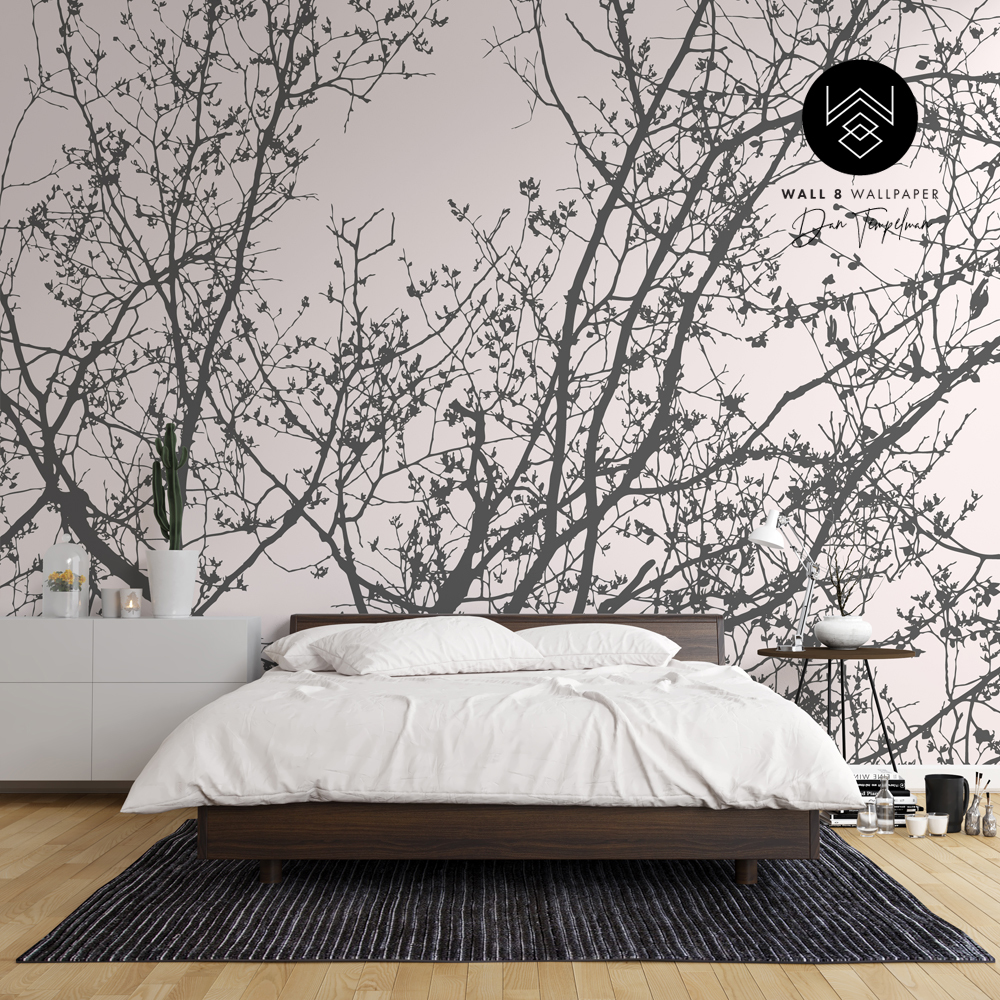 טפט ענפים אפור