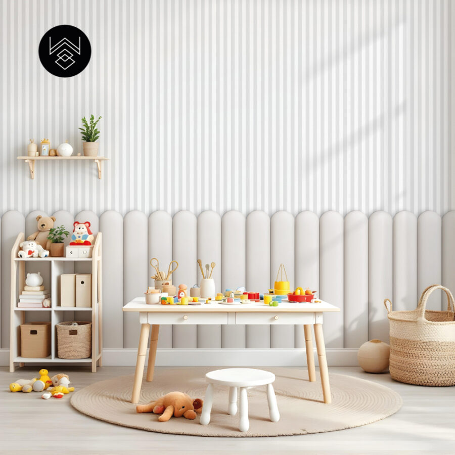 טפט פסים פשתן אפור