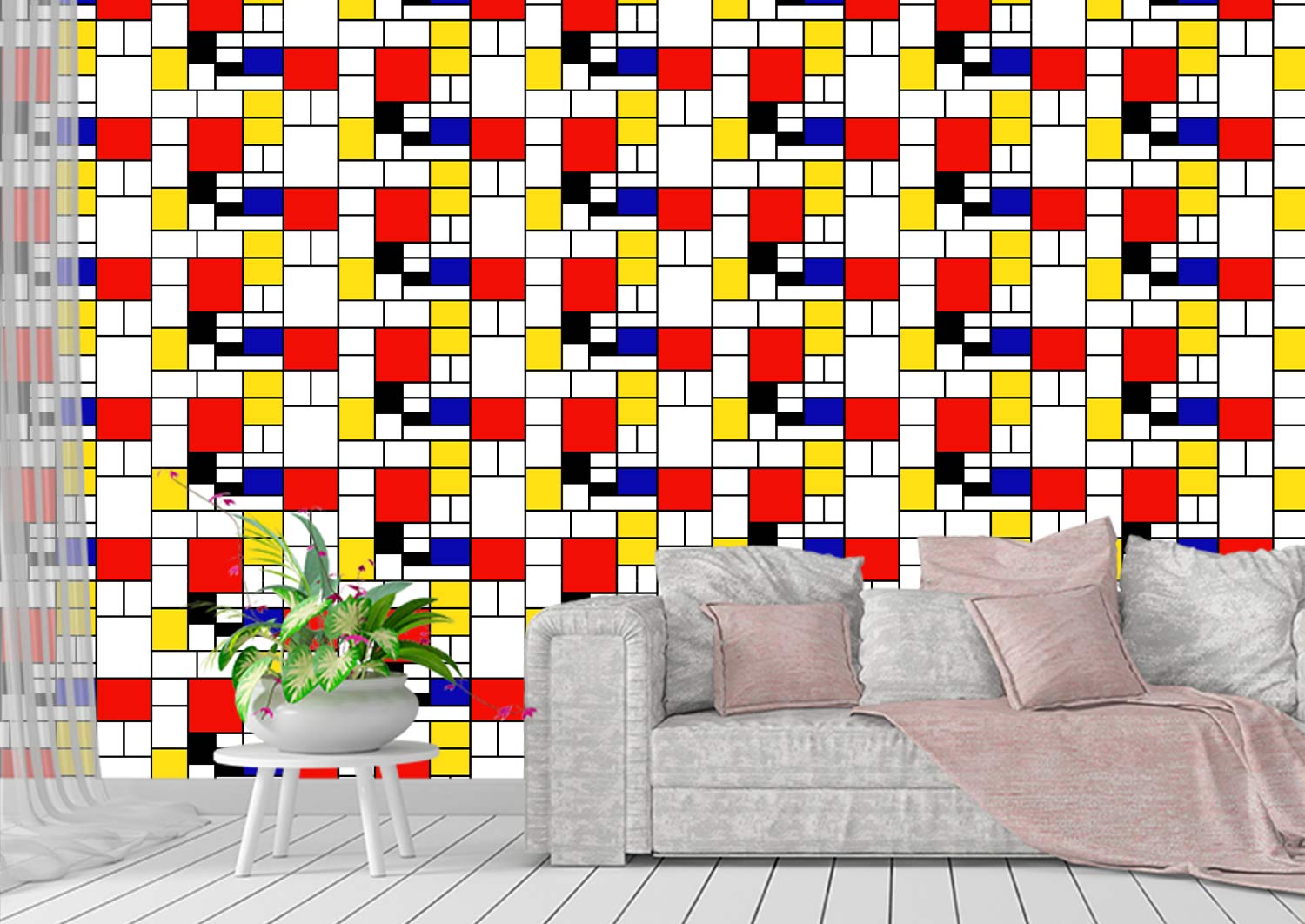 טפט Piet Mondrian Pattern 2