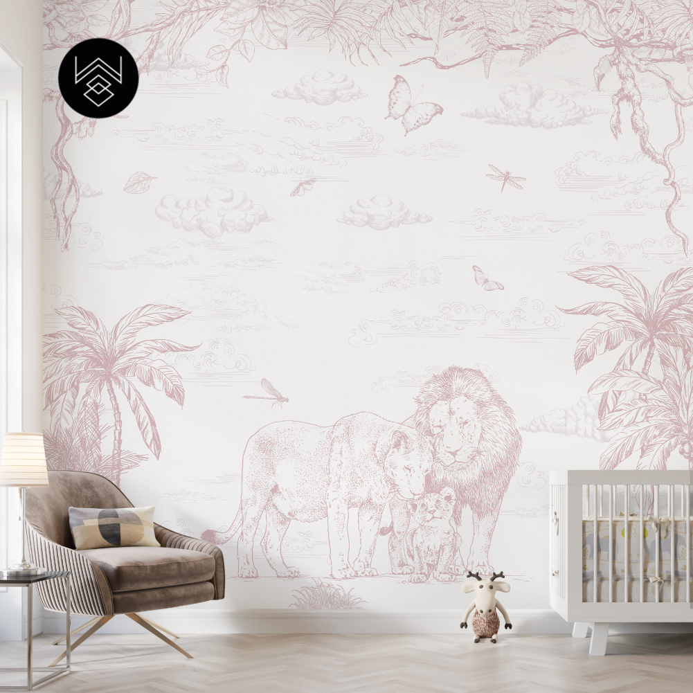 טפט מילאן אריות ורוד מעושן