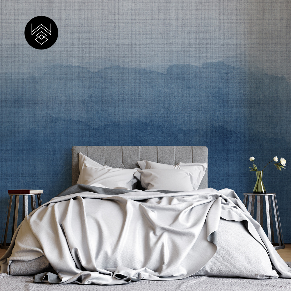 טפט לינן אומברה כחול כהה