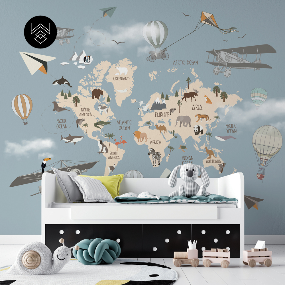 טפט מאפ סטייל כחול