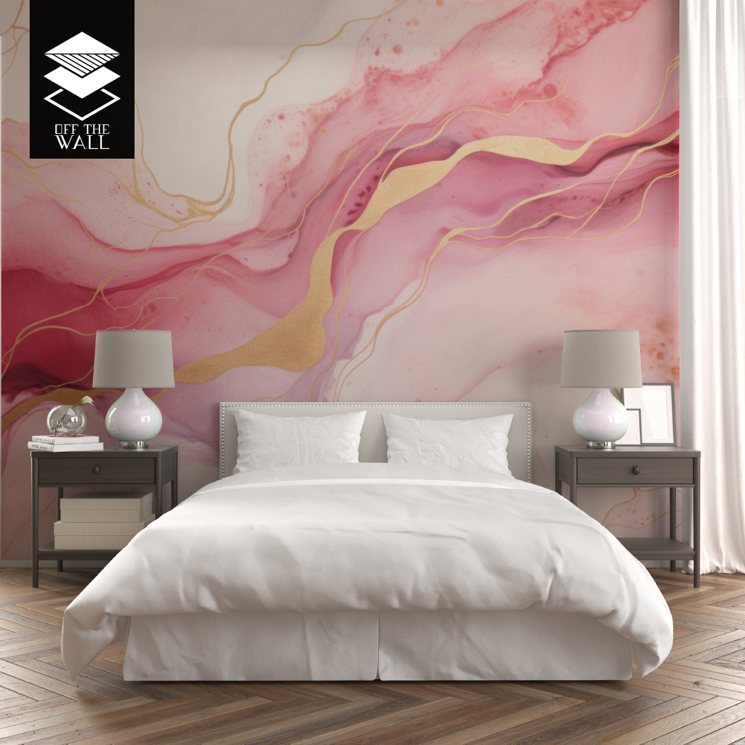 טפט פינק אבסטרקט גולד