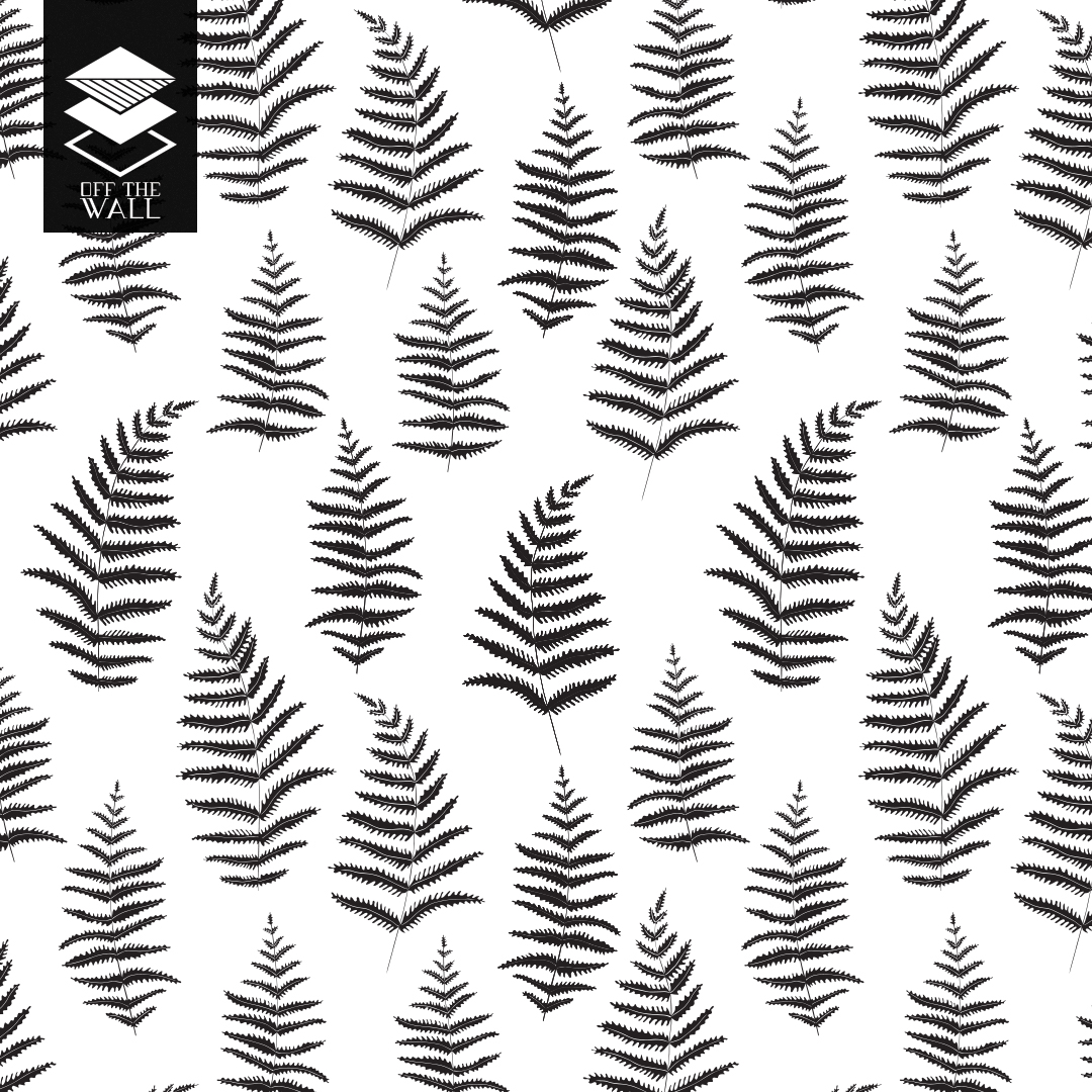 טפט שרכים רקע לבן עלים שחורים