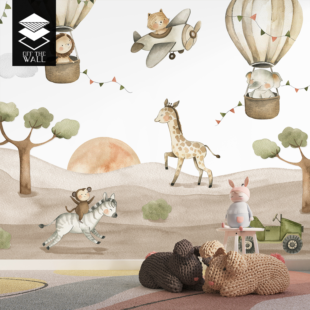 טפט וואטרקולור ספארי אנימלס