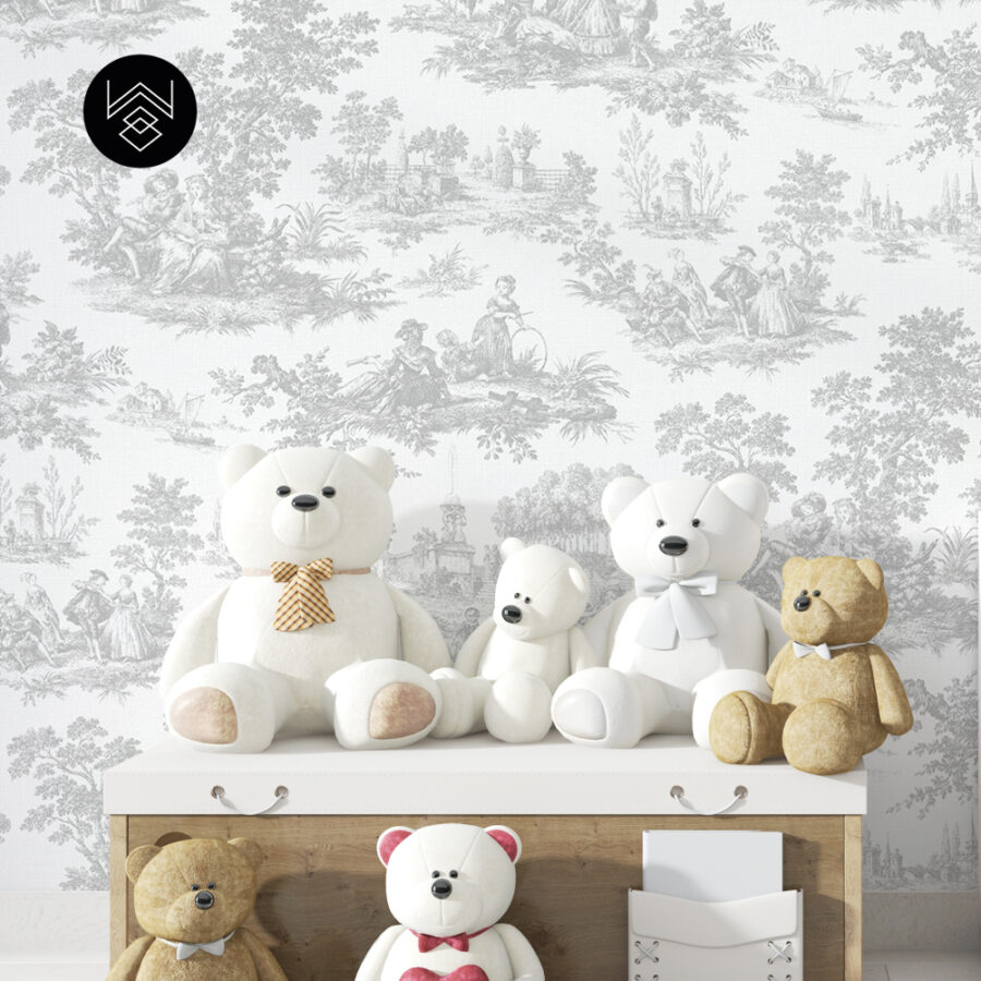 טפט ויקטוריה פאטרן אפור